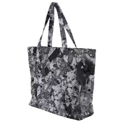 Black And White Debris Texture Print Zip Up Canvas Bag by dflcprintsclothing