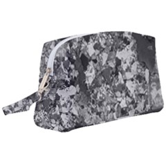 Black And White Debris Texture Print Wristlet Pouch Bag (large)