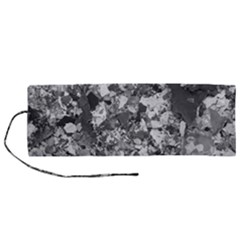 Black And White Debris Texture Print Roll Up Canvas Pencil Holder (m) by dflcprintsclothing