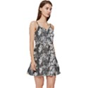 Black And White Debris Texture Print Short Frill Dress View3