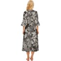 Black And White Debris Texture Print Midsummer Wrap Dress View4