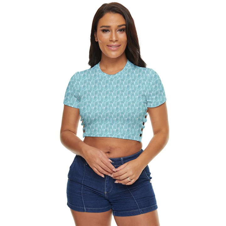 Fresh Side Button Cropped Tee