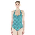 Digital Illusion Halter Swimsuit View1