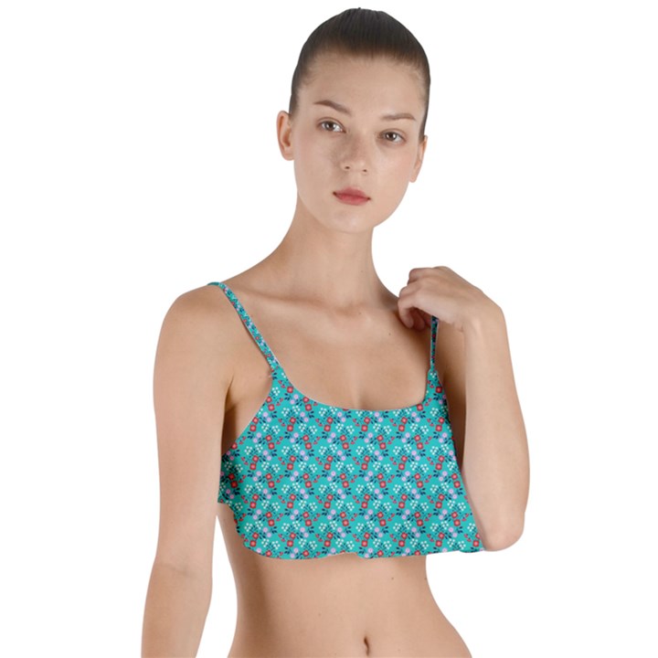 Digital Illusion Layered Top Bikini Top 