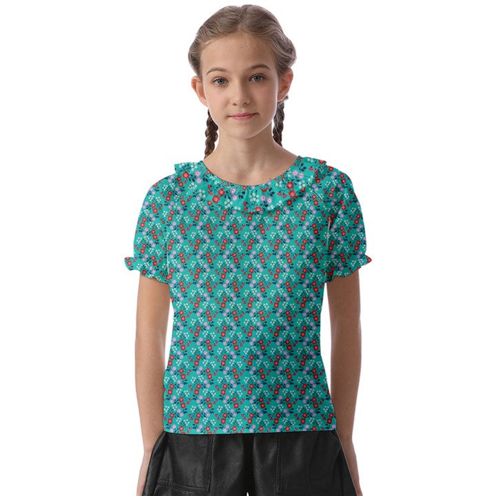 Digital Illusion Kids  Frill Chiffon Blouse