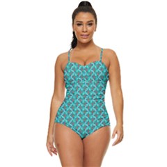 Digital Illusion Retro Full Coverage Swimsuit