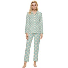 Fresh Scent Womens  Long Sleeve Velvet Pocket Pajamas Set