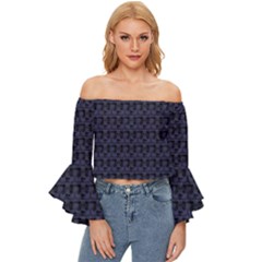 Fu Manchu Off Shoulder Flutter Bell Sleeve Top