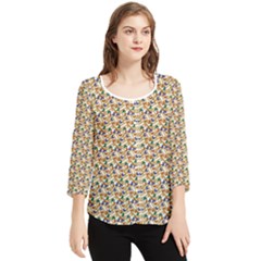 Fun Chiffon Quarter Sleeve Blouse