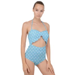 Frozen Forest Scallop Top Cut Out Swimsuit by Sparkle