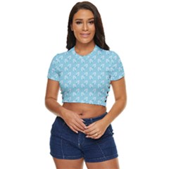 Frozen Forest Side Button Cropped Tee