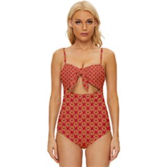 Funhouse Of Mirrors Knot Front One-piece Swimsuit