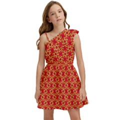 Funhouse Of Mirrors Kids  One Shoulder Party Dress