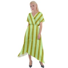 Geared Sound Cross Front Sharkbite Hem Maxi Dress