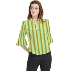 Geared Sound Loose Horn Sleeve Chiffon Blouse