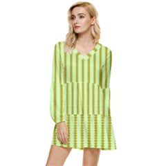 Geared Sound Tiered Long Sleeve Mini Dress