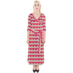 Garden Quarter Sleeve Wrap Maxi Dress