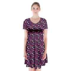 Garden Wall Short Sleeve V-neck Flare Dress by Sparkle