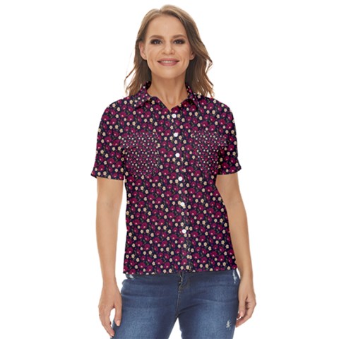 Garden Wall Women s Short Sleeve Double Pocket Shirt by Sparkle