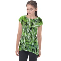 Green Desire Cap Sleeve High Low Top by DimitriosArt