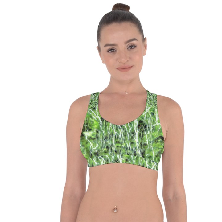 Green desire Cross String Back Sports Bra