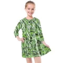 Green Desire Kids  Quarter Sleeve Shirt Dress by DimitriosArt