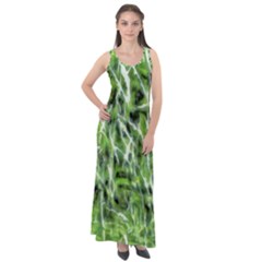 Green Desire Sleeveless Velour Maxi Dress by DimitriosArt