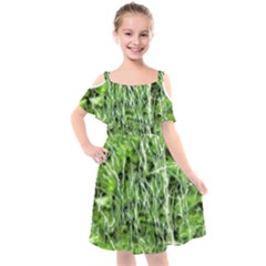 Green Desire Kids  Cut Out Shoulders Chiffon Dress by DimitriosArt