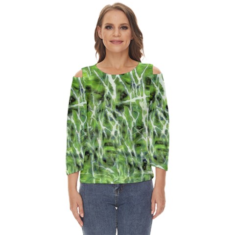 Green Desire Cut Out Wide Sleeve Top by DimitriosArt