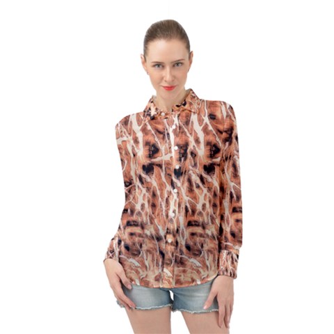 Pink Desire Long Sleeve Chiffon Shirt by DimitriosArt