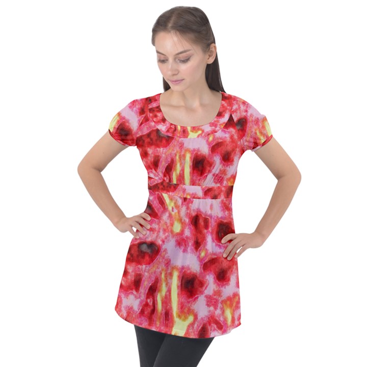 Requiem  of the red stars Puff Sleeve Tunic Top