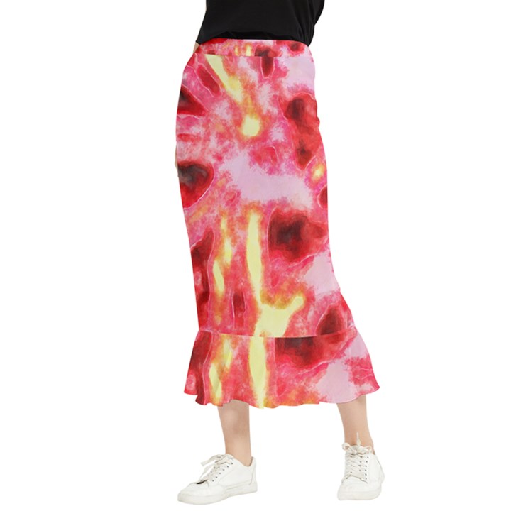 Requiem  of the red stars Maxi Fishtail Chiffon Skirt