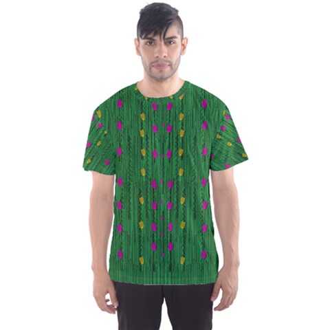 Forest Tulips Groowing To Reach The Divine Sky Pop-culture Men s Sport Mesh Tee by pepitasart