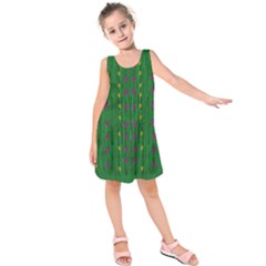 Forest Tulips Groowing To Reach The Divine Sky Pop-culture Kids  Sleeveless Dress by pepitasart