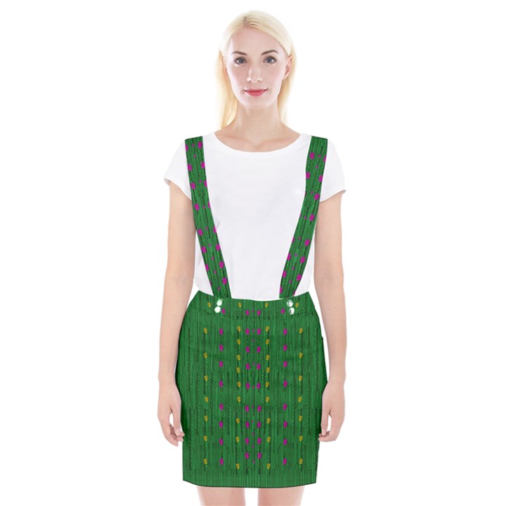 Forest Tulips Groowing To Reach The Divine Sky Pop-culture Braces Suspender Skirt