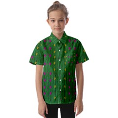 Forest Tulips Groowing To Reach The Divine Sky Pop-culture Kids  Short Sleeve Shirt by pepitasart