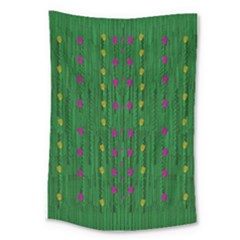 Forest Tulips Groowing To Reach The Divine Sky Pop-culture Large Tapestry by pepitasart