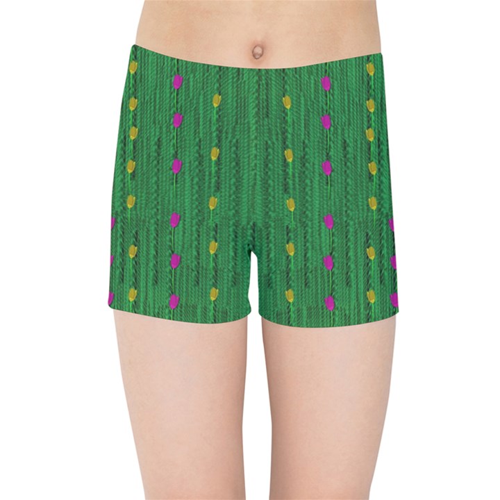 Forest Tulips Groowing To Reach The Divine Sky Pop-culture Kids  Sports Shorts