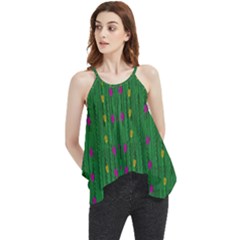 Forest Tulips Groowing To Reach The Divine Sky Pop-culture Flowy Camisole Tank Top by pepitasart