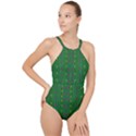 Forest Tulips Groowing To Reach The Divine Sky Pop-culture High Neck One Piece Swimsuit View1