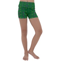 Forest Tulips Groowing To Reach The Divine Sky Pop-culture Kids  Lightweight Velour Yoga Shorts by pepitasart