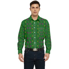 Forest Tulips Groowing To Reach The Divine Sky Pop-culture Men s Long Sleeve Pocket Shirt  by pepitasart