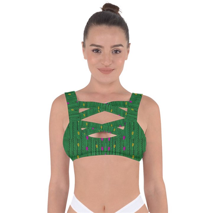 Forest Tulips Groowing To Reach The Divine Sky Pop-culture Bandaged Up Bikini Top