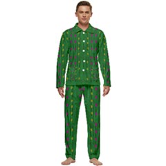 Forest Tulips Groowing To Reach The Divine Sky Pop-culture Men s Long Sleeve Velvet Pocket Pajamas Set by pepitasart