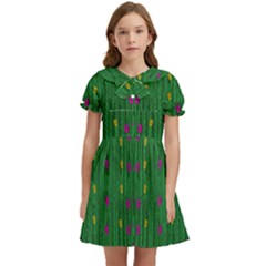 Forest Tulips Groowing To Reach The Divine Sky Pop-culture Kids  Bow Tie Puff Sleeve Dress by pepitasart