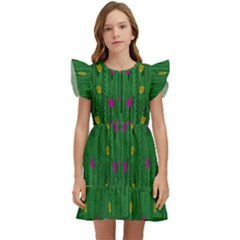 Forest Tulips Groowing To Reach The Divine Sky Pop-culture Kids  Winged Sleeve Dress