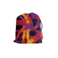 Requiem  Of The Lava  Stars Drawstring Pouch (medium) by DimitriosArt