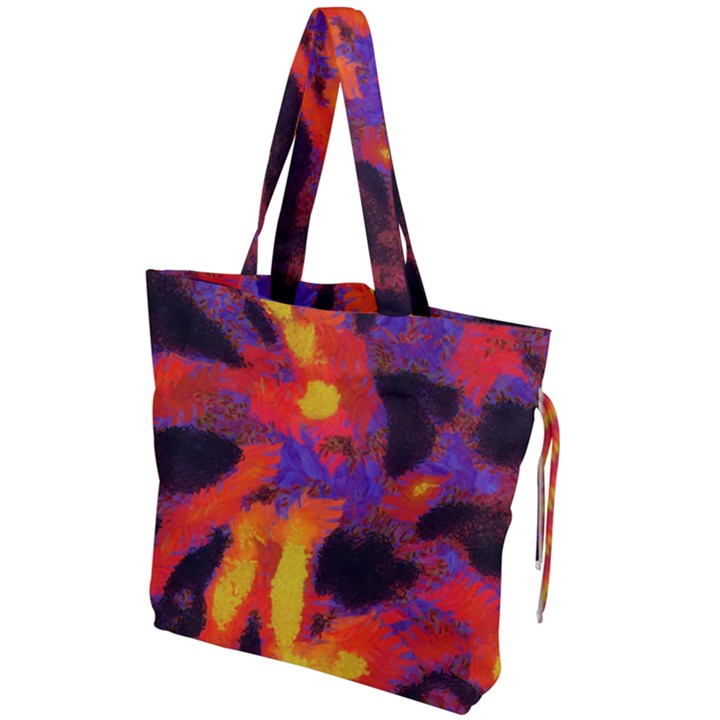 Requiem  of the lava  stars Drawstring Tote Bag