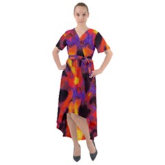 Requiem  Of The Lava  Stars Front Wrap High Low Dress