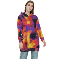 Requiem  Of The Lava  Stars Women s Long Oversized Pullover Hoodie